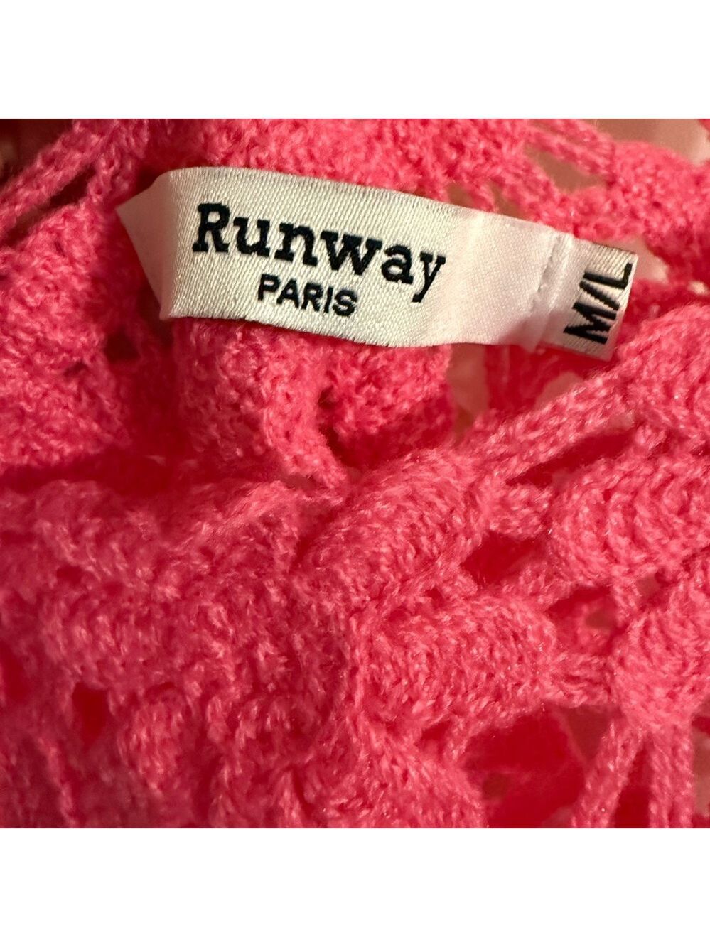Runway Paris Pink Crochet Lace Crop Tank Top - Picture 3 of 4